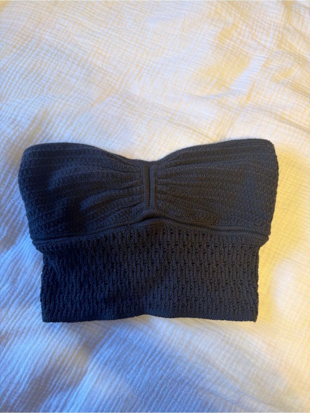 American Eagle Outfitters grey Strapless Smocked Tube Top